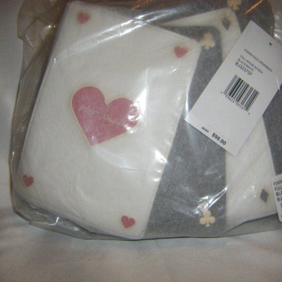 Betsey Johnson Kitsch Poker Face Crossbody Bag Black Multi BJ32375F NEW SEALED - Picture 8 of 13